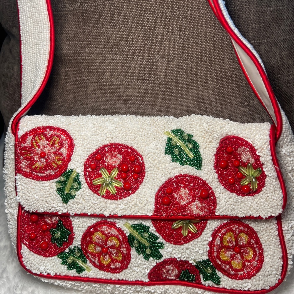 Beaded tomato purse